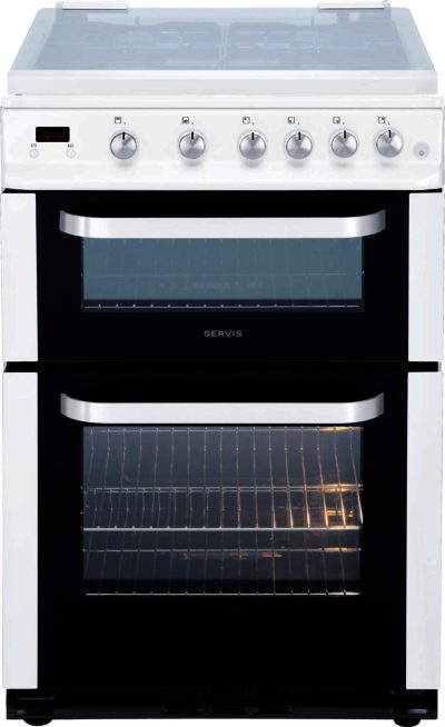 Servis DG60W Double Oven Gas Cooker in White Servis DG60W Double Oven Gas Cooker in White